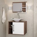 Ver imagem 2 de Conjunto para Banheiro Gabinete com Cuba Folha L38 e Espelheira Laura 600 Yescasa