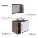 Ver imagem 4 de Conjunto para Banheiro Gabinete com Cuba Folha L38 e Espelheira Laura 600 Yescasa