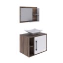 Ver imagem 3 de Conjunto para Banheiro Gabinete com Cuba Folha L38 e Espelheira Laura 600 Yescasa