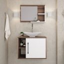 Ver imagem 1 de Conjunto para Banheiro Gabinete com Cuba Folha L38 e Espelheira Laura 600 Yescasa