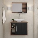 Ver imagem 1 de Conjunto para Banheiro Gabinete com Cuba Folha L38 e Espelheira Laura 600 Yescasa