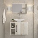 Ver imagem 1 de Conjunto para Banheiro Gabinete com Cuba Folha L38 e Espelheira Laura 600 Yescasa