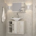 Ver imagem 2 de Conjunto para Banheiro Gabinete com Cuba Folha L38 e Espelheira Laura 600 Yescasa