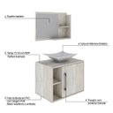 Ver imagem 4 de Conjunto para Banheiro Gabinete com Cuba Folha L38 e Espelheira Laura 600 Yescasa Branco/Snow