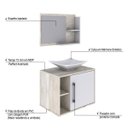 Ver imagem 4 de Conjunto para Banheiro Gabinete com Cuba Folha L38 e Espelheira Laura 600 Yescasa