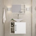 Ver imagem 1 de Conjunto para Banheiro Gabinete com Cuba Folha L38 e Espelheira Laura 600 Yescasa