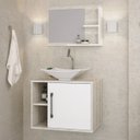 Ver imagem 2 de Conjunto para Banheiro Gabinete com Cuba Folha L38 e Espelheira Laura 600 Yescasa