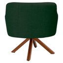 Ver imagem 4 de Poltrona Giratória Base Madeira Jade C-117 Linho Verde Musgo
