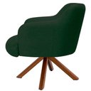 Ver imagem 5 de Poltrona Giratória Base Madeira Jade C-117 Linho Verde Musgo