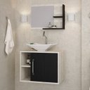 Ver imagem 2 de Conjunto para Banheiro Gabinete com Cuba Folha L38 e Espelheira Laura 600 Yescasa