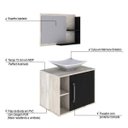 Ver imagem 4 de Conjunto para Banheiro Gabinete com Cuba Folha L38 e Espelheira Laura 600 Yescasa Branco/Snow/Preto