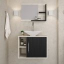 Ver imagem 1 de Conjunto para Banheiro Gabinete com Cuba Folha L38 e Espelheira Laura 600 Yescasa