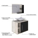 Ver imagem 4 de Conjunto para Banheiro Gabinete com Cuba Folha L38 e Espelheira Laura 600 Yescasa