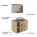 Ver imagem 4 de Conjunto para Banheiro Gabinete com Cuba Folha L38 e Espelheira Laura 600 Yescasa