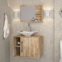 Ver imagem 2 de Conjunto para Banheiro Gabinete com Cuba Folha L38 e Espelheira Laura 600 Yescasa