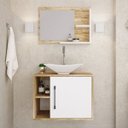 Ver imagem 1 de Conjunto para Banheiro Gabinete com Cuba Folha L38 e Espelheira Laura 600 Yescasa