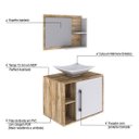 Ver imagem 4 de Conjunto para Banheiro Gabinete com Cuba Folha L38 e Espelheira Laura 600 Yescasa