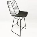 Ver imagem 1 de Banqueta média para Balcão Bertoia Retrô cor Preta altura 60cm - Poltronas do Sul