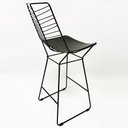 Ver imagem 3 de Banqueta média para Balcão Bertoia Retrô cor Preta altura 60cm - Poltronas do Sul