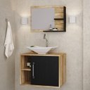 Ver imagem 2 de Conjunto para Banheiro Gabinete com Cuba Folha L38 e Espelheira Laura 600 Yescasa