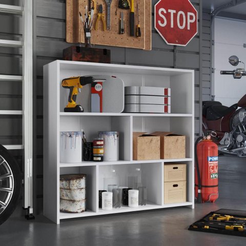 Módulo Organizador Multiuso Funcionale Estante Baixa Branca 93x26x90cm Mdp