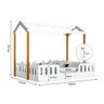 Cama Montessoriana Ágatha Casal com Led Branco/amêndoa Incluso Lousa Mágica - 5