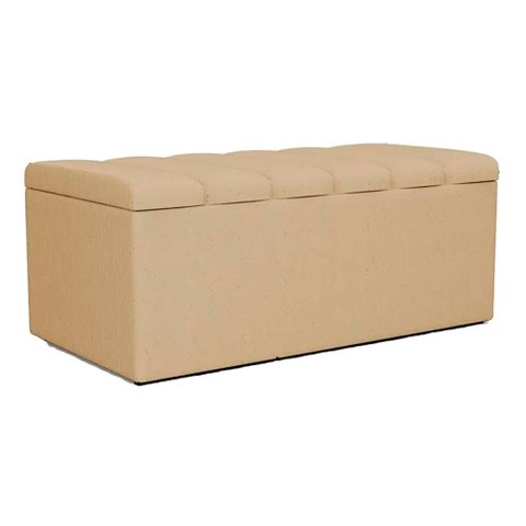 Recamier Calcadeira Bau 90 Cm Dalia Linho Bege Escuro Artte