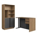 Ver imagem 2 de Conjunto de Escritório com 2 Peças Mesa com Gavetas e Armário com Nichos CJ8001