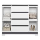 Ver imagem 3 de Cômoda Sapateira Atena 2 Portas e 4 Gavetas Quadriflex Branco/titanium - Móveis Albatroz
