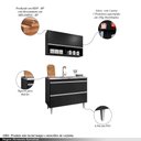 Ver imagem 3 de Conjunto Balcão de Cozinha Armário Aéreo Wollo Mdp/bp Preto G96 - Gran Belo