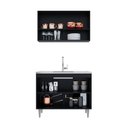 Ver imagem 5 de Conjunto Balcão de Cozinha Armário Aéreo Wollo Mdp/bp Preto G96 - Gran Belo