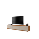 Ver imagem 3 de Rack Eros 180cm 2 Portas 1 Gaveta para Tv até 60 Polegadas Cedro com Offwhite - Rede Móveis