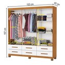 Ver imagem 4 de Guarda-roupa Solteiro Aria 6 Portas 6 Gavetas com Pés e Espelho Cinamomo/branco - Pnr Móveis