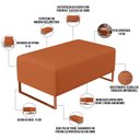 Ver imagem 3 de Puff Decorativo Sala De Estar Cléo 90cm Base De Ferro Cobre W01 Tecido Terracota - Lyam Decor