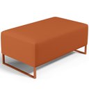 Ver imagem 1 de Puff Decorativo Sala De Estar Cléo 90cm Base De Ferro Cobre W01 Tecido Terracota - Lyam Decor