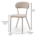 Ver imagem 4 de Kit 4 Cadeiras Jantar Aço Carbono Tecido Bouclê Lançamento:off White/champagne
