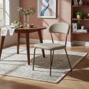 Ver imagem 3 de Kit 4 Cadeiras Jantar Aço Carbono Tecido Bouclê Lançamento:off White/champagne