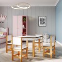 Ver imagem 1 de Conjunto Mesa Infantil Gabi 60x60cm com 4 Cadeiras Manu - Branco