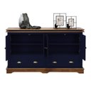 Ver imagem 2 de Balcão Buffet 4 Portas 2 Gavetas Manchester 2042 Linz Móveis - Azul Petróleo/imbuia Glazer
