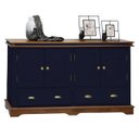 Ver imagem 1 de Balcão Buffet 4 Portas 2 Gavetas Manchester 2042 Linz Móveis - Azul Petróleo/imbuia Glazer