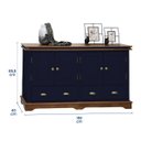 Ver imagem 6 de Balcão Buffet 4 Portas 2 Gavetas Manchester 2042 Linz Móveis - Azul Petróleo/imbuia Glazer