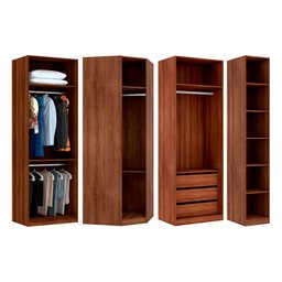 Guarda Roupa de Canto Casal 6 Portas e 3 Gavetas com Espelho Prime Luciane Móveis - 2