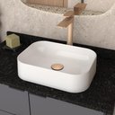 Ver imagem 2 de Cuba de Apoio Para Pia Banheiro Lavabo Sintético Sink C05 Branco - Lyam Decor