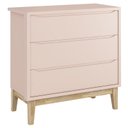 Ver imagem 4 de Guarda Roupa Infantil 2 Portas e Cômoda Gaveteiro New Classic Rosa com Pés Madeira Natural – Reller