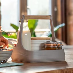 Organizador de Mesa e Cozinha em Plástico 100% Pós Consumo - Tierra - Branco Leite - Guzzini - 3
