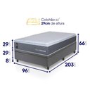 Ver imagem 2 de Conjunto Box Baú Cinza Argel Cinza Espuma D33 Solteiro 96x203x74 - King House