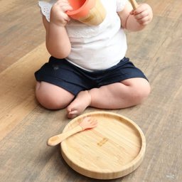 Prato Raso Com Ventosa Para Alimentação Bebê 6 Meses Bambu Rosa FisherPrice - 6