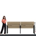 Ver imagem 6 de Plataforma Dupla Escrivaninha Tub Corporativa Light 4 Lugares 220cm Industrial Noce Naturalle e Preto Marromle