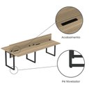 Ver mais imagens de Plataforma Dupla Escrivaninha Tub Corporativa Light 4 Lugares 220cm Industrial Noce Naturalle e Preto Marromle