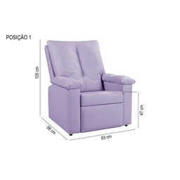 Poltrona Reclinável Lisboa Suede Estética Cílios Mamãe com Mocho/ Assento de Elevação - 11